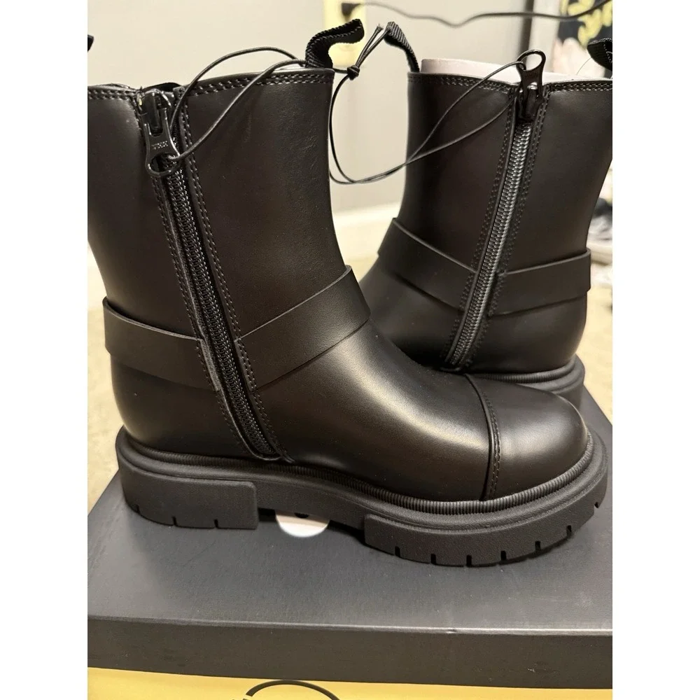 Art Class Girls Black‎ Crosby Moto Faux Leather Boots Size 13